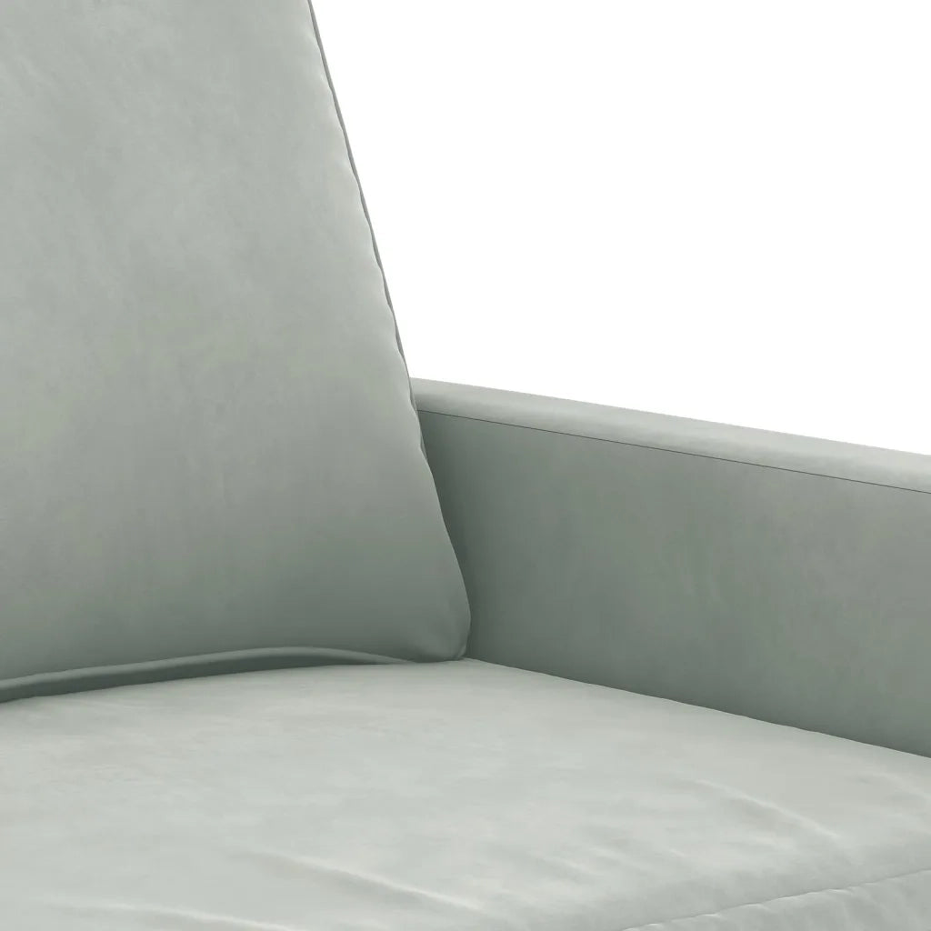 Set di Divani 2 pz con Cuscini Grigio Chiaro in Velluto 3201516
