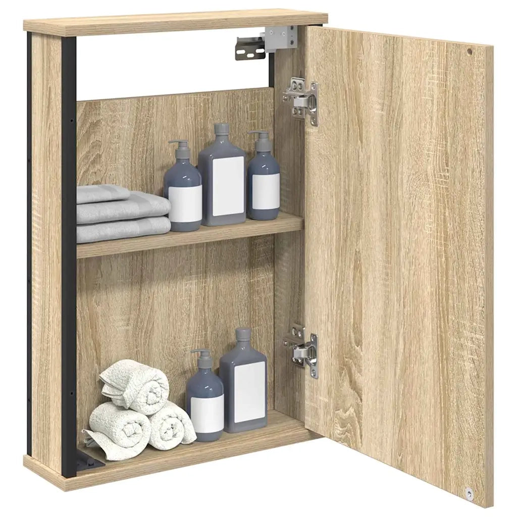 Mobiletto per Specchio | Armadio da bagno con porta Rovere Sonoma 42 x 12 x 60 cm