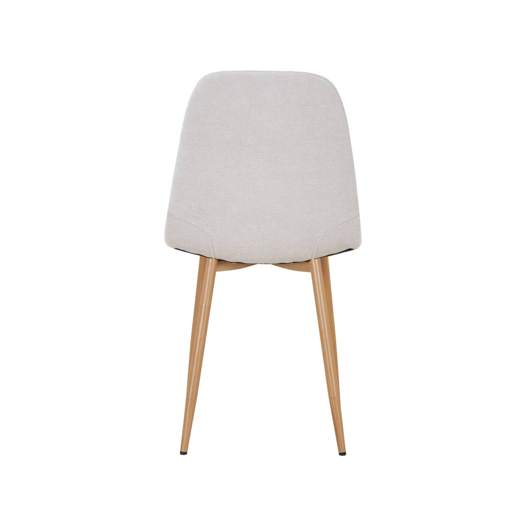 Set di 2 sedie decorazione in legno e tessuto, beige