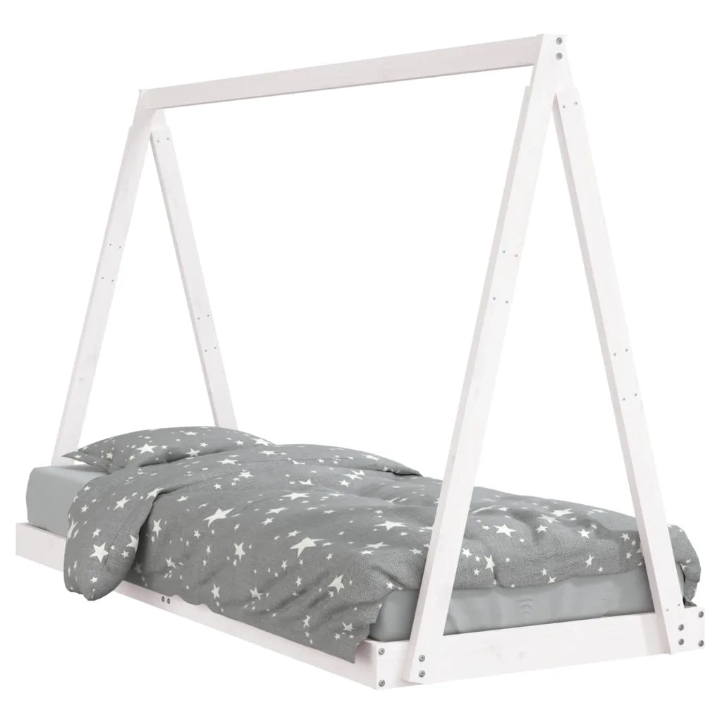 Giroletto per Bambini | Letto Infantile | Lettino Bianco 80x200cm in Legno Massello di Pino