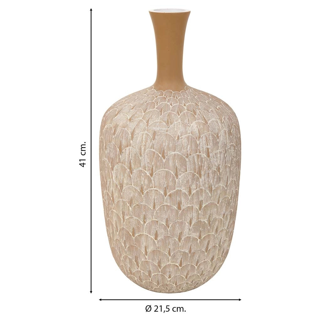 Vaso in poliresina bianca 21,5x21,5x41h