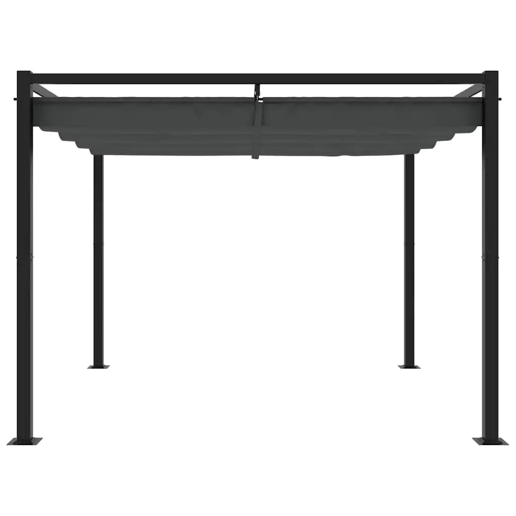 vidaXL Gazebo da Giardino con Tetto Retrattile Antracite 3x3 m Acciaio