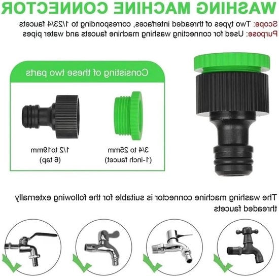 Slang per tutore espandibile 76 m 152 m 305 m 381 m 457 m con 3 sezioni espandibili per giardino con 8 funzioni bocchetta - attacco per tubo 1/2 " e 3/4 " con attacchi - 25FT Slang per giardino