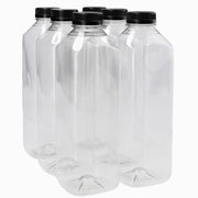 Set di quattro bottiglie PET da 1000 ml - 60 pezzi - BPA libero - Bottiglie riutilizzabili - Incluso tappo di garanzia - Finitura lucida - Bottiglie per bevande