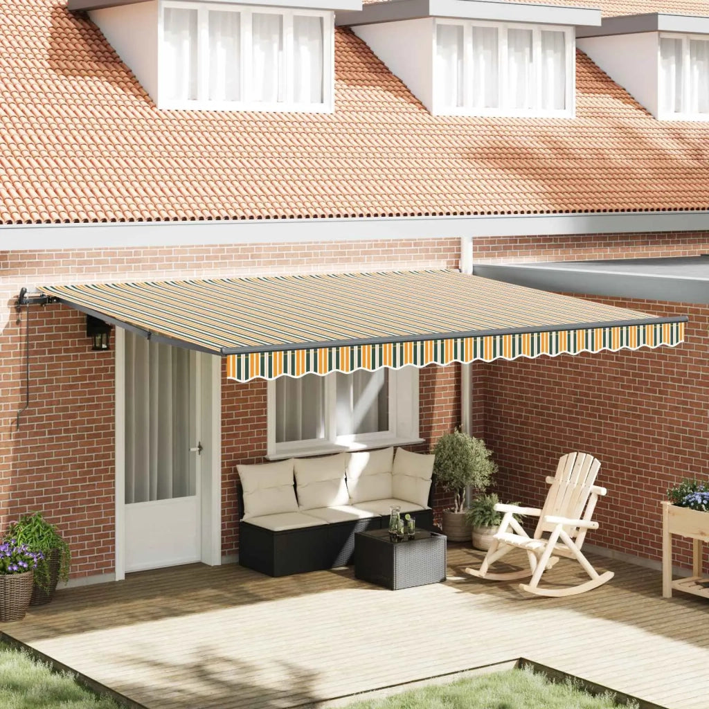 Tenda Retrattile Verde e giallo 450 × 350 cm 3331183