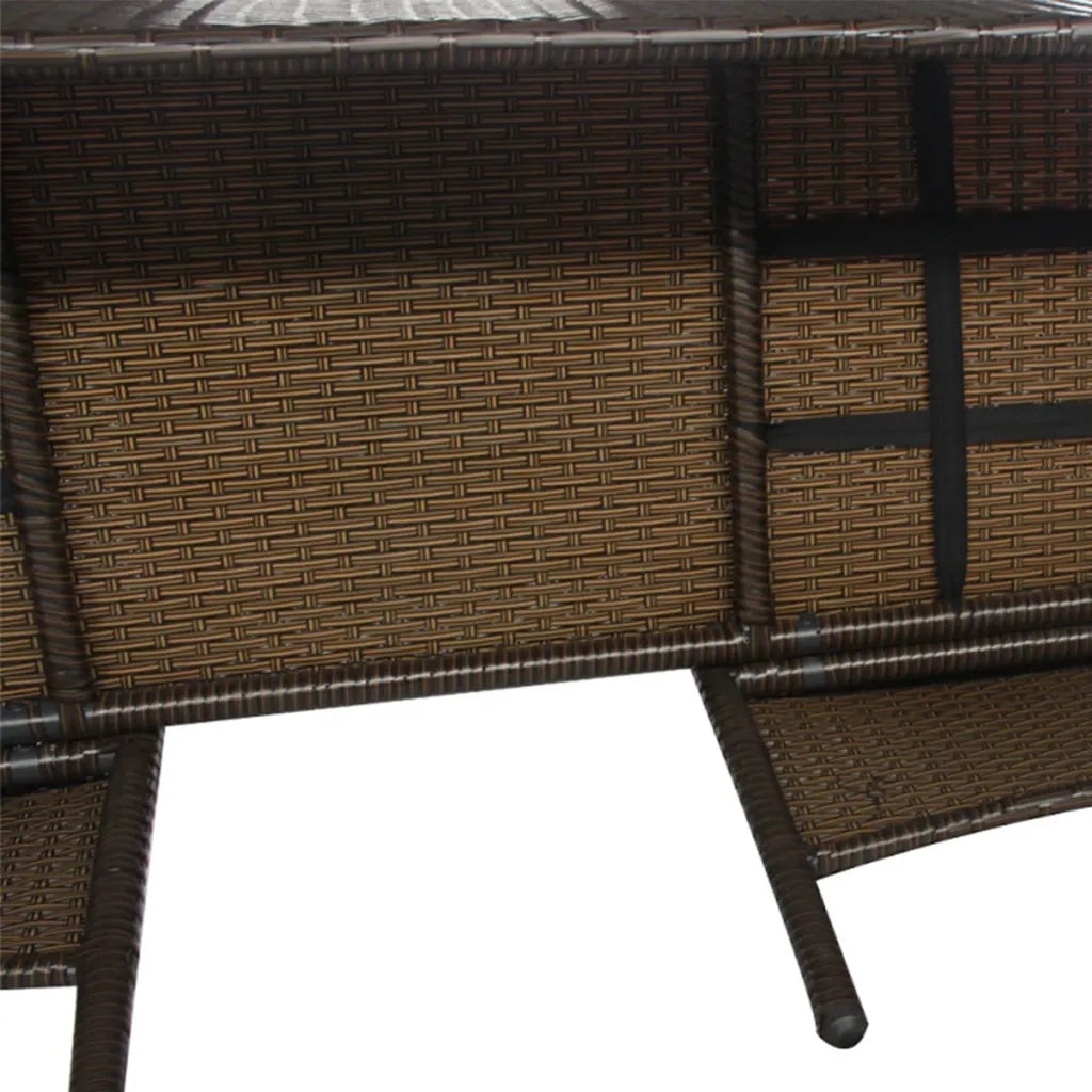 Divano da Giardino a 2 Posti con Tavolino in Polyrattan Marrone 42469