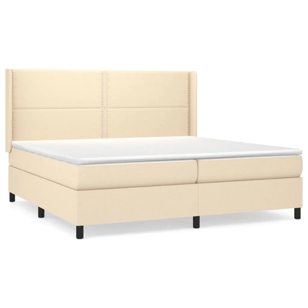Giroletto a Molle con Materasso Crema 200x200 cm in Tessuto 3131382