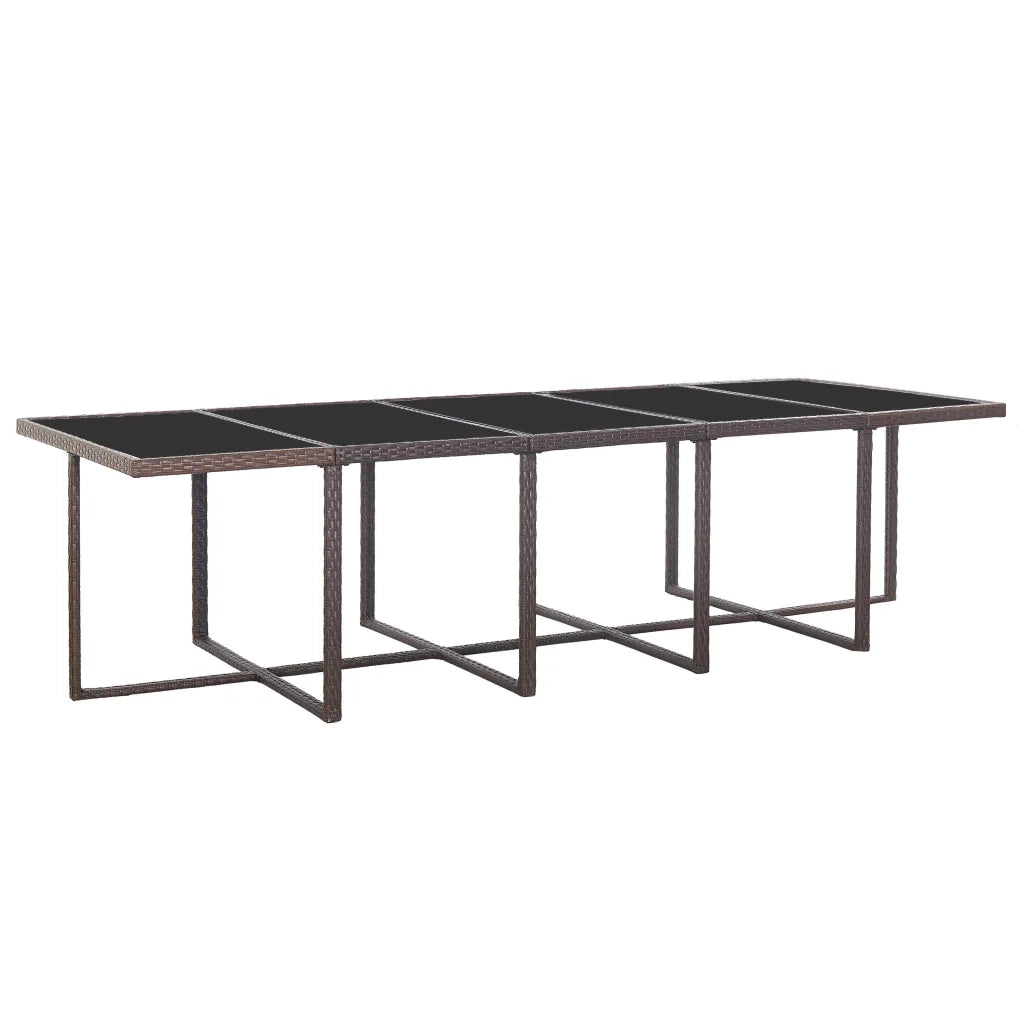 Set da Pranzo da Giardino 15 pz con Cuscini Polyrattan Marrone cod mxl 38882