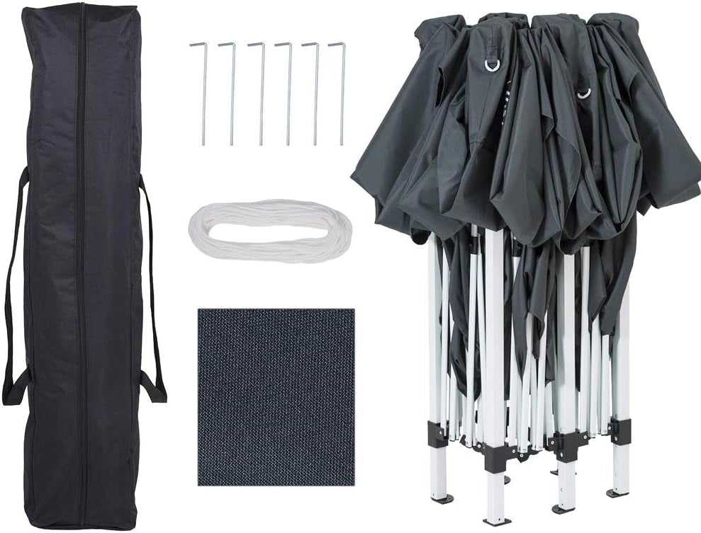 Deuba Gazebo Capri 3x6m Pop-Up Antracite Idrorepellente con Borsa Protezione UV Padiglione Pieghevole Tendone Festa