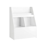 Libreria Per Bambini Scaffale Per Bambini Con Cassapanca Portagiochi Estraibile Mobili Cameretta Bianco 76x40x100cm KMB83-W