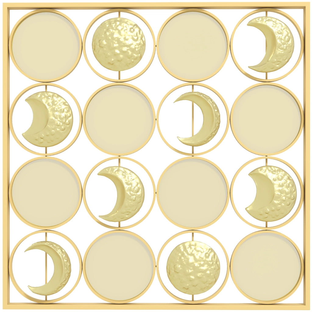 Specchio Lunare Decorativo Parete con 16 Dischi ¨C Zephmum ¨C Dorato