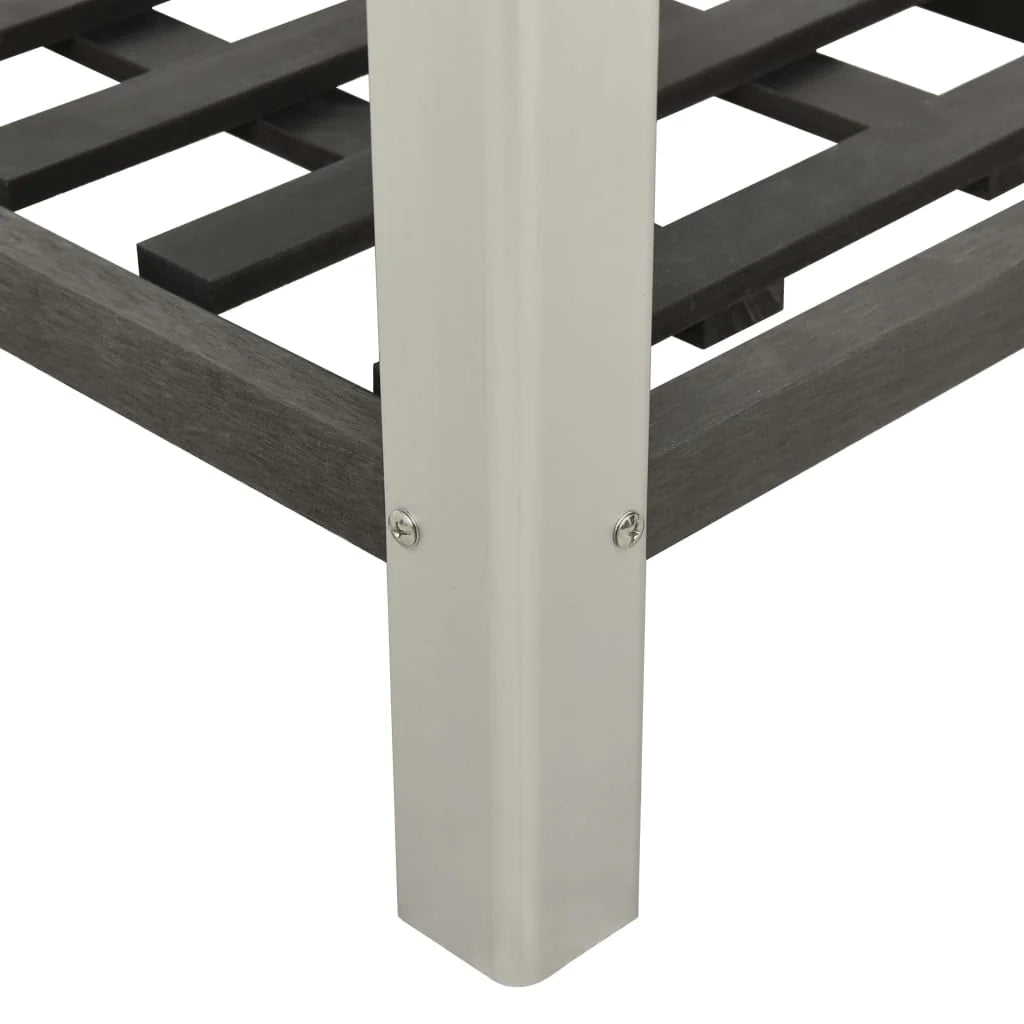 Aiuola rialzata fioriera con ripiano 50 x 50 x 90 cm WPC grigio 02_0001174