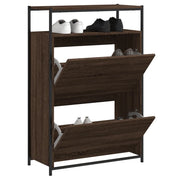 Scarpiera-Scaffale per scarpe Rovere Marrone 75x34x112 cm in Legno Multistrato