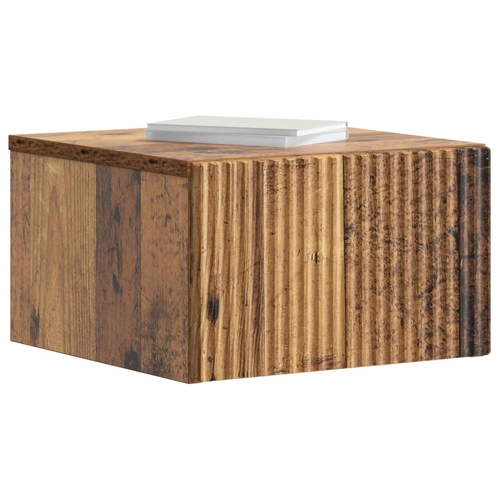 Mobiletto da notte a muro 2 pcs Legno antico 33 x 34,5 x 20 cm 898442