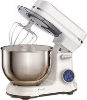 Mixer Elettrico per Cucina - Con Combinatore di Ingredienti - Mixere alimenti - Con Fetta di Pasta e Lame - 11 Velocità - Display OLED - Bianco -