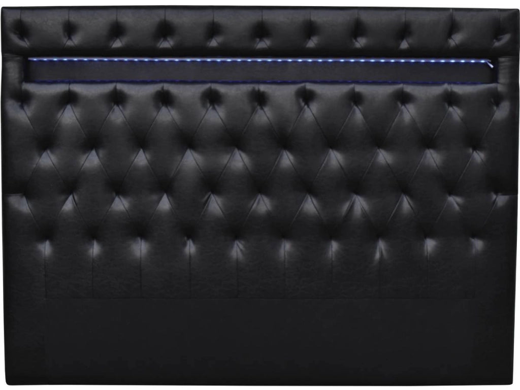 Testiera con LED "Déco"  - Per letto 140 x 190 cm - Nero