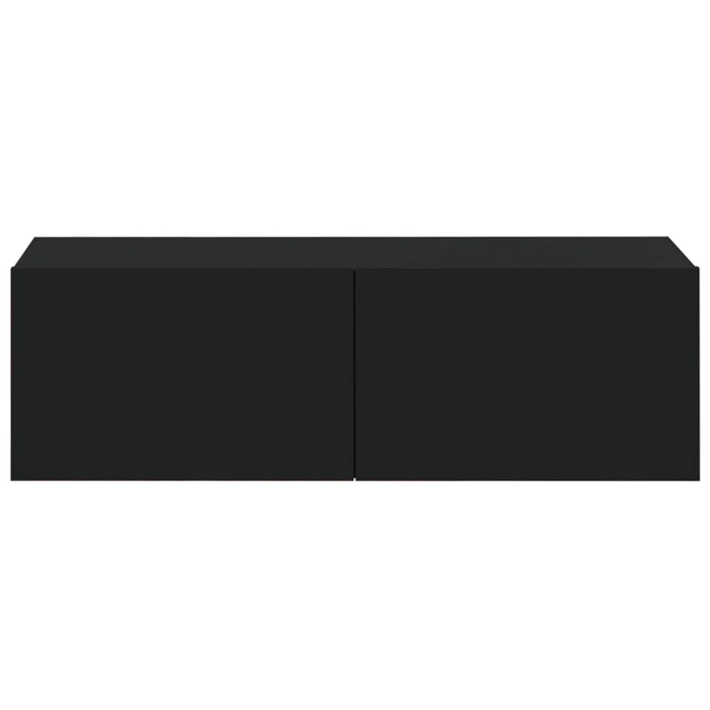 Mobile TV a parete scaffale per televisione multimediale televisione buffet sala da pranzo soggiorno camera da letto 4 pezzi 100 x 30 x 30 cm nero 02_0029054