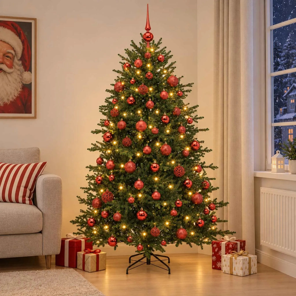 Albero di Natale artificiale con palline 240 cm 300 LED 3466831