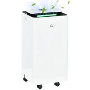 Deumidificatore Portatile da 10L con 5 Modalità, 2 Velocità, Timer 24h e Ruote, 25x25x50.5cm, Bianco