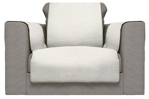 Copridivano con Copri Braccioli Seduta 125 cm in Poliestere Panna