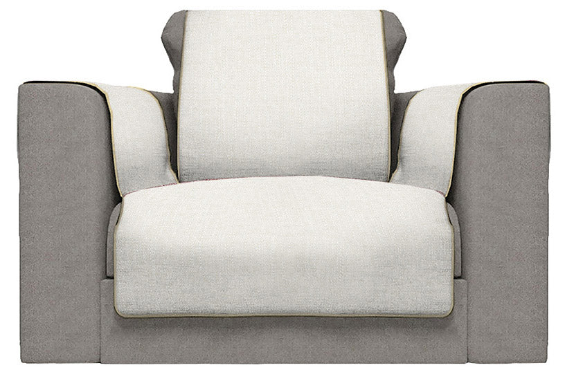 Copridivano con Copri Braccioli Seduta 60 cm in Poliestere Panna