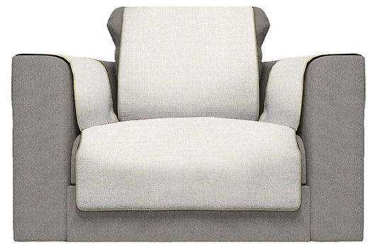 Copridivano con Copri Braccioli Seduta 60 cm in Poliestere Panna