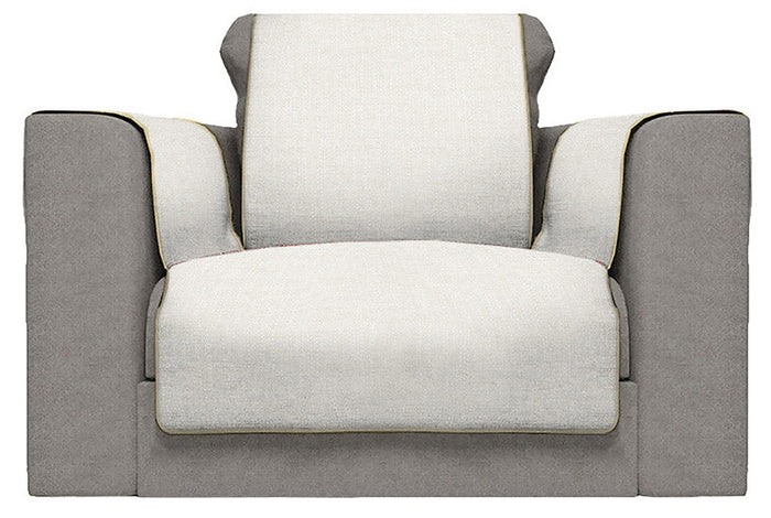 Copridivano con Copri Braccioli Seduta 60 cm in Poliestere Panna