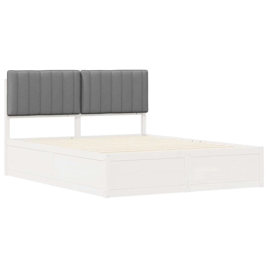 Letto con Testiera Rivestita Grigio chiaro 150 x 200 cm