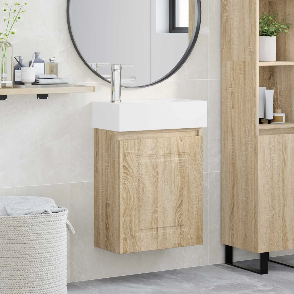 Mobile bagno con rubinetto Rovere Sonoma 45,5 x 22,5 x 84 cm 889463