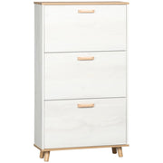 EasyComfort Mobile Scarpiera Salvaspazio in Truciolato con 3 Cassetti e 2 Ripiani Interni Regolabili, 70x23.5x122 cm, Bianco