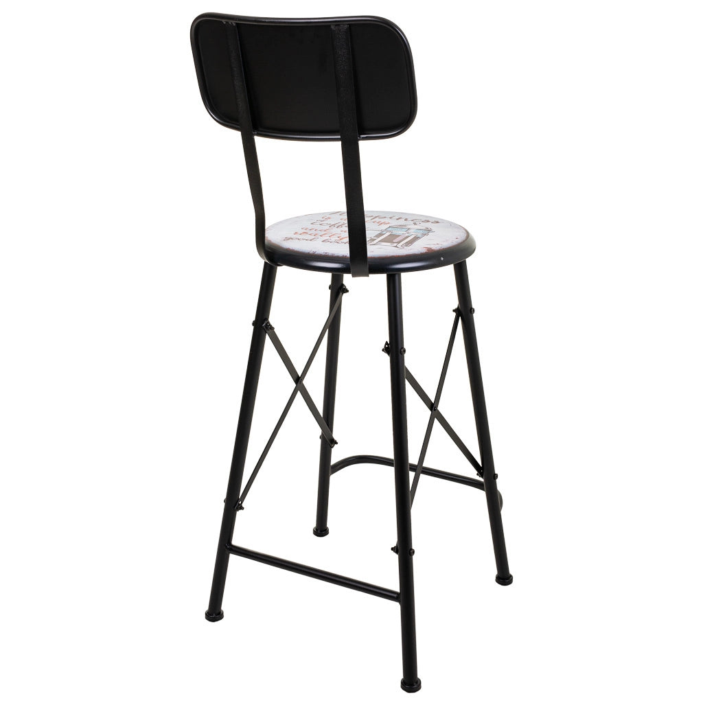 Sgabello in metallo nero 46x100x40h cm