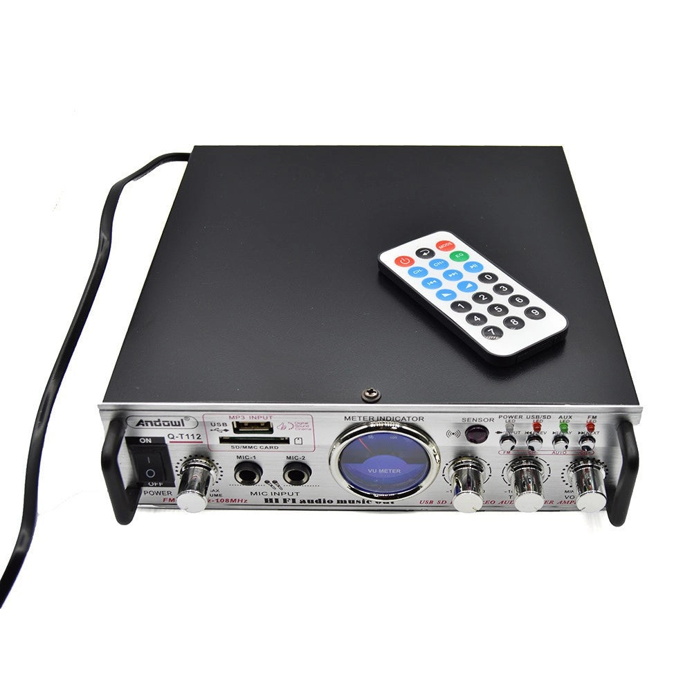 Trade Shop - Amplificatore Stereo Bluetooth Usb Funzione Mini Super Bass Telecomando Q-t112 -