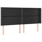 Testiera | Testata ad Orecchio Nera 183x16x118/128 cm in Similpelle