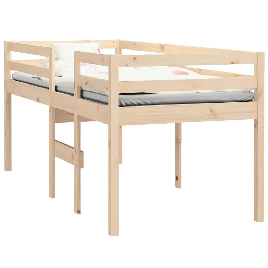 Letto a Soppalco 75x190 cm in Legno Massello di Pino 821619