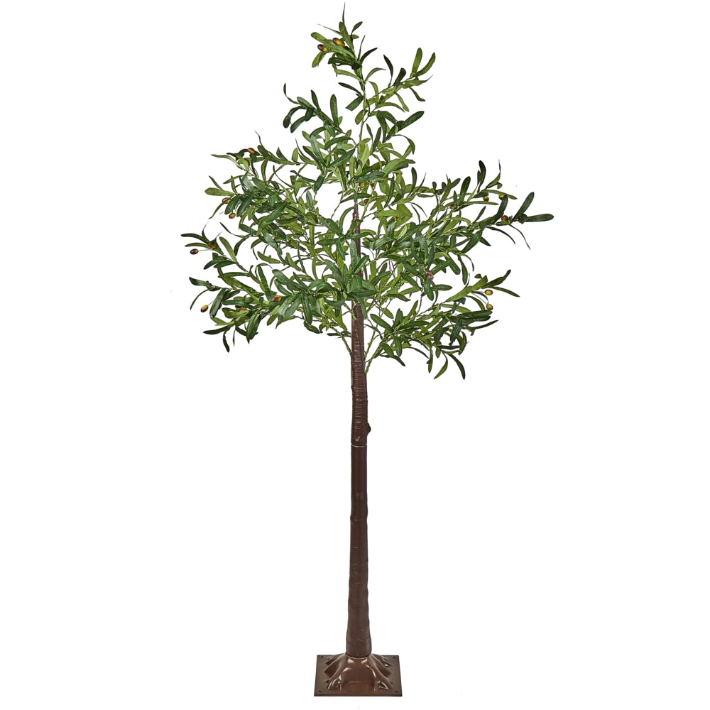 Albero di Natale artificiale verde in PVC da 180 cm preilluminato con luci LED per esterni e interni in stile scandinavo