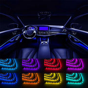 Striscia luminosa ambientale a LED per auto 12V con telecomando, controllo musicale 4x267mm RGB