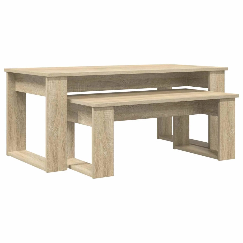 Set di Tavolini da Caffè 2 pcs Rovere Sonoma Legno multistrato 8000134