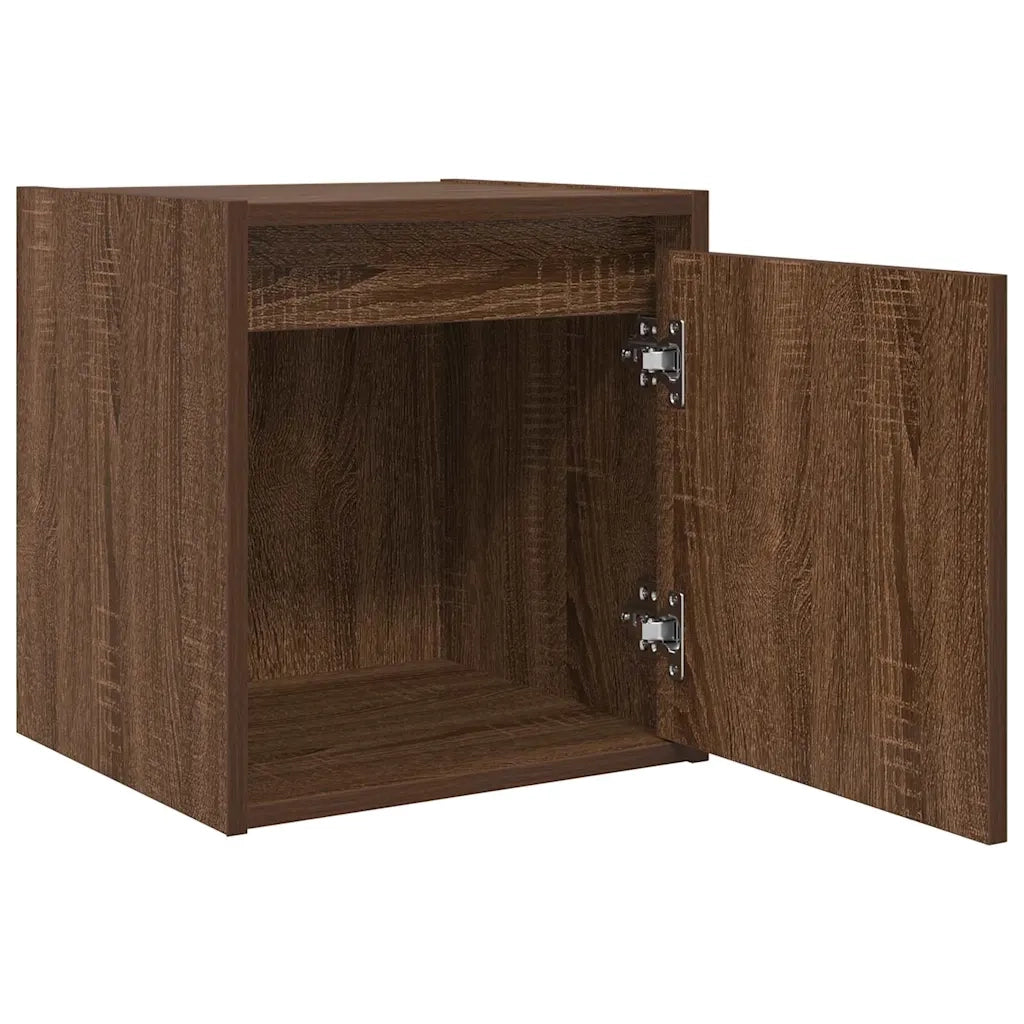 Comodini a Muro 2 pz Rovere Marrone 38x34x40 cm 861242