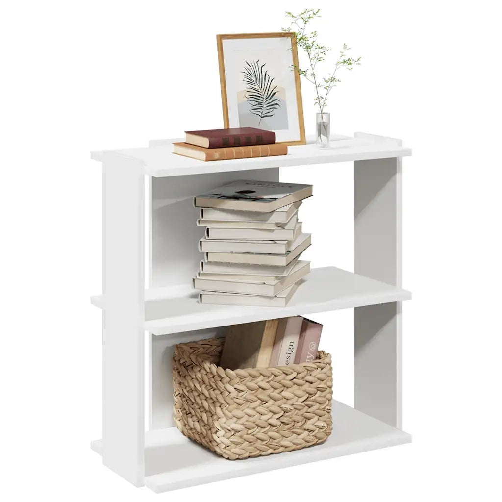 Libreria a 3 Ripiani-Scaffale per Libri-Mobile di Stoccaggio Bianca 60x30x60 cm in Legno Multistrato