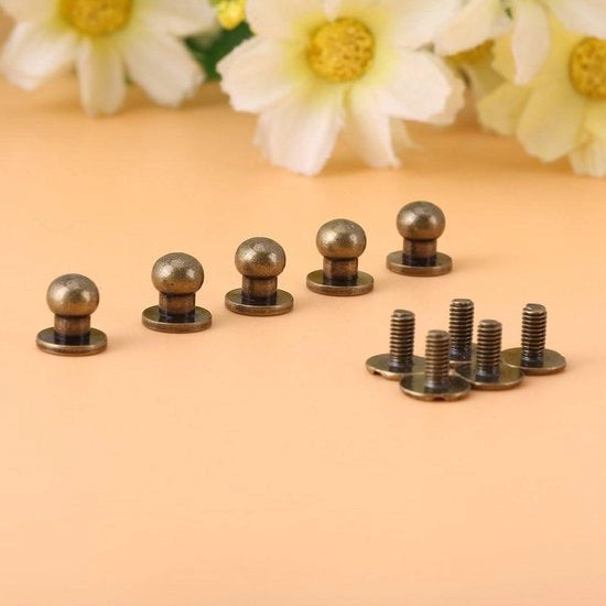 20 set di chiodi a cap rivet in metallo con doppia capocchia in pelle - DIY artigianato in pelle - riparazione di abbigliamento, scarpe, borse e cinture - decorazione.