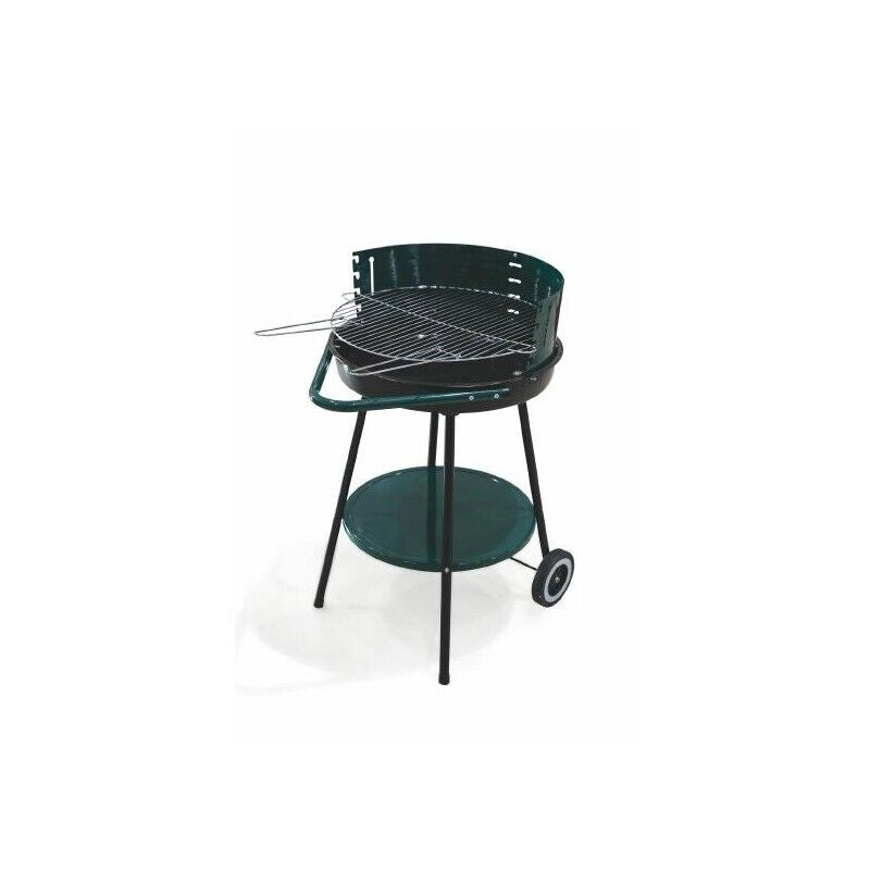 BARBECUE CON RUOTE ROTONDO IN METALLO E ACCIAIO INOX 51X84.5 CM