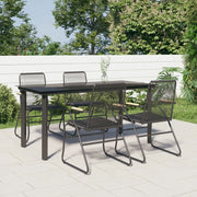 Set da Pranzo da Giardino 5 pz Nero in Rattan PVC 3156572