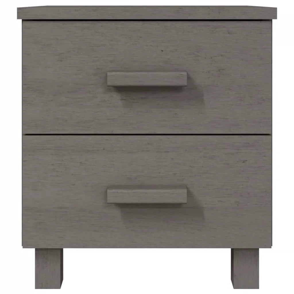 Comodino | Armadio da Notte | Mobiletto da notte HAMAR Grigio Chiaro 40x35x44,5 cm in Legno di Pino