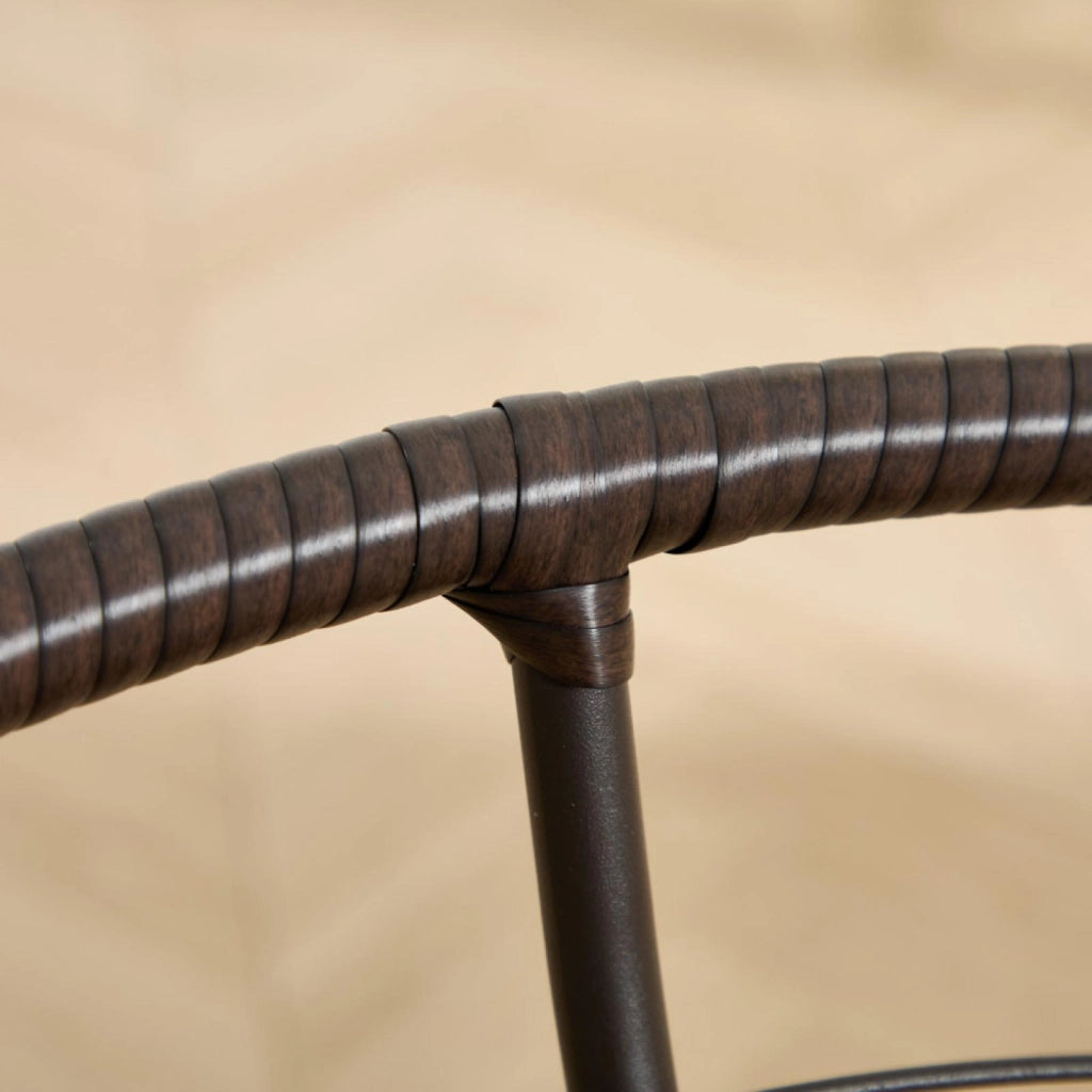 Sedia girevole in vimini, rotazione silenziosa a 360°, imbottitura spessa, beige
