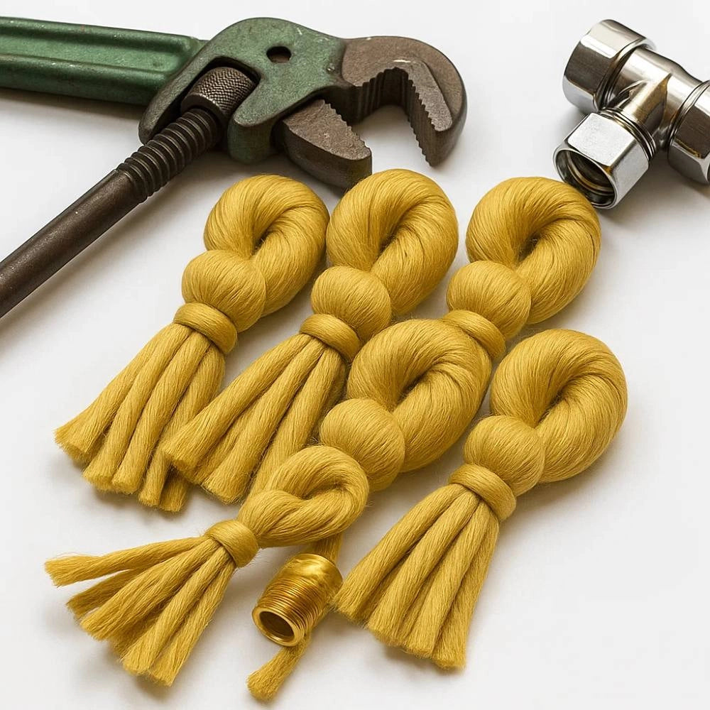 Kit professionale 6 treccia di canapa pettinata per sigillature idrauliche