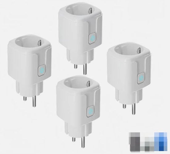 Set di quattro Wi-Fi interruttori intelligenti, gestibili tramite app, interruttore wireless, potenza massima 3520 watt, 20 ampere, con funzione di orologio.