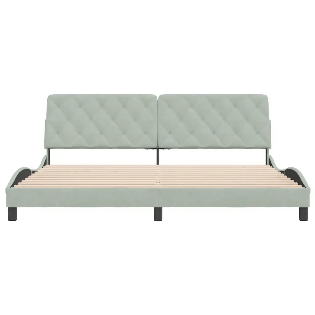 Giroletto senza Materasso Grigio Chiaro 200x200 cm Velluto 3207941