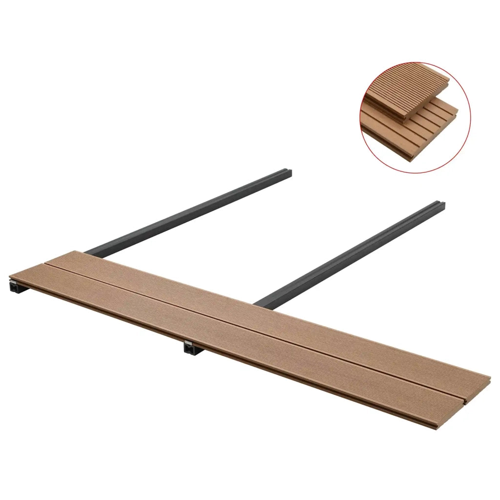 Pavimento da Deck 6 pcs Teak riciclato WPC