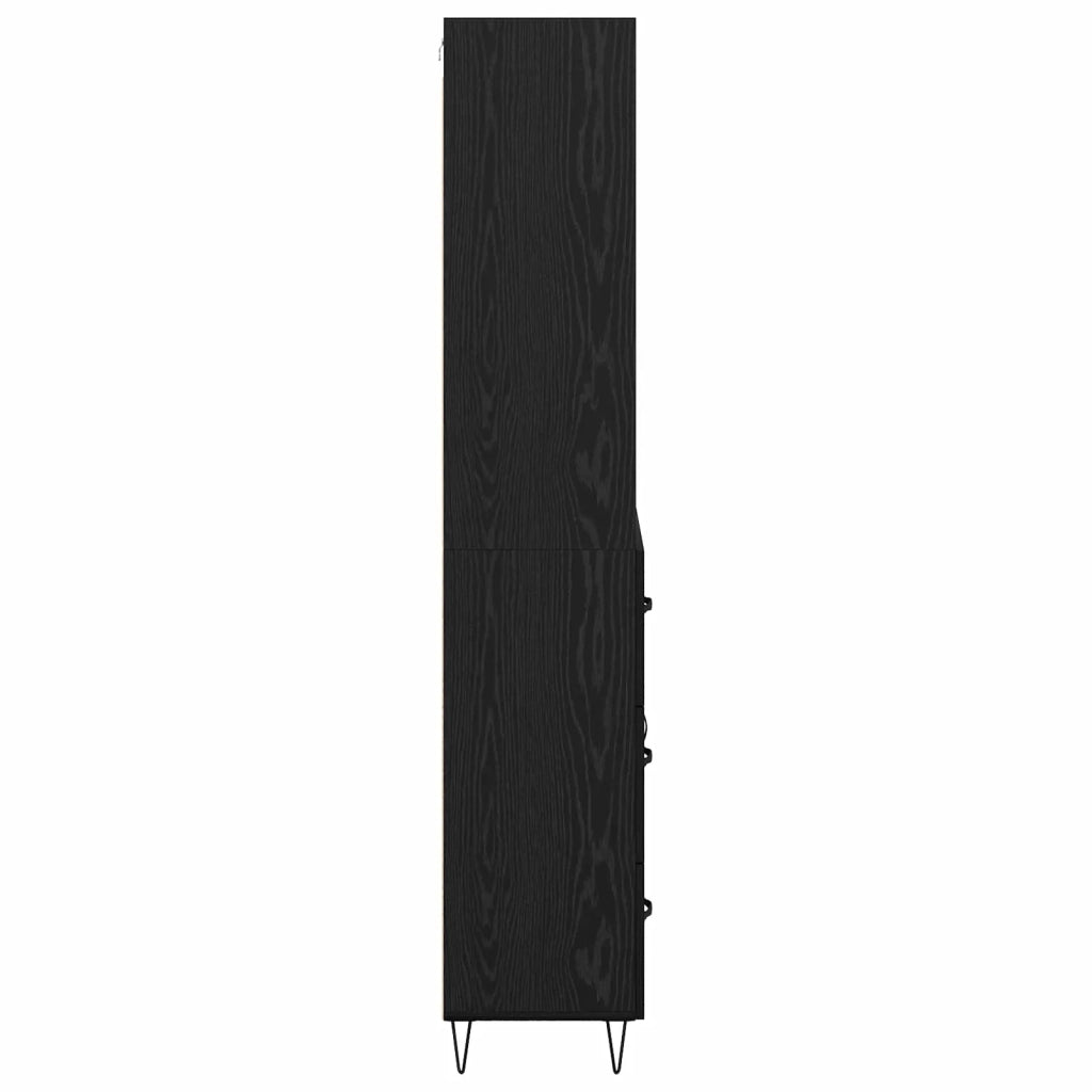 Credenza con cassetto 2 pcs Rovere Nero Legno multistrato 3416107
