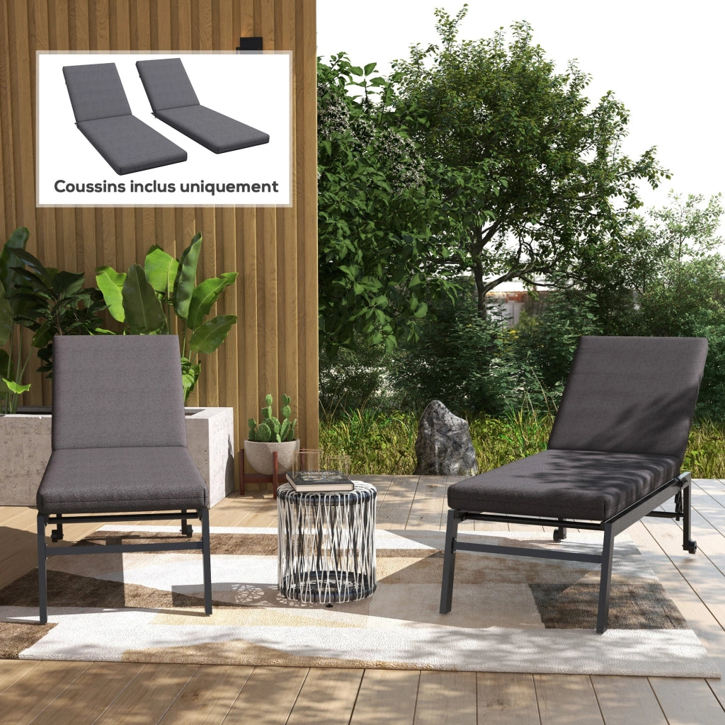 Cuscini per Chaise Longue ¨C zephmum ¨C 2 pezzi, grigio scuro